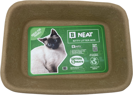 Eco-Friendly Cat Litter Box – Bulk Box of 29 | 100% Paper Pulp