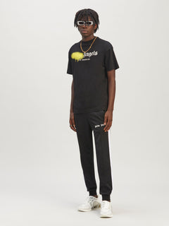 ANKLE RIB BLACK TRACK PANTS