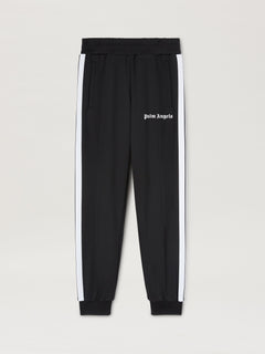 ANKLE RIB BLACK TRACK PANTS
