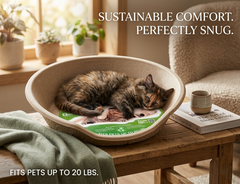 Molded Pulp Round Pet Bed, Minimalist Cat Dog Furniture Lounge