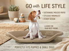 Molded Pulp Round Pet Bed, Minimalist Cat Dog Furniture Lounge