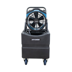 XPOWER FM-65WBK Battery Operated Rechargeable Variable Speed Outdoor Cooling Misting Fan with Built-In Water Pump, Hose, and WT-35 Mobile Water Reservoir Tank