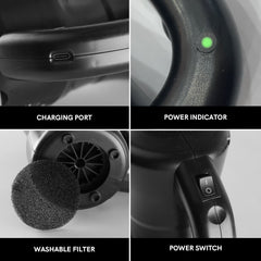 XPOWER Cyber Duster Cordless Rechargeable Multipurpose Powered Air Duster, Canned Air Replacement, Blower, Dryer, and Air Pump