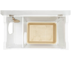 Parker Designer Cat Litter Box Enclosure – Hidden, Dog-Proof Pet Furniture with Lid, Elegant & Odor-Contained for Large Cats, White