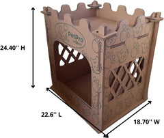Cardboard Cat Castle – Double Layer Scratch House, Hideaway Playhouse