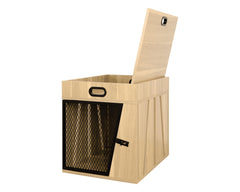 Dog Crate Furniture   (Light wood Medium)- House Kennel for Medium Dogs,with Storage Compartment for Leashes, Treats, Beds,  Lucky Kennels Penny  Wooden.