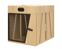 Dog Crate Furniture   (Light wood Medium)- House Kennel for Medium Dogs,with Storage Compartment for Leashes, Treats, Beds,  Lucky Kennels Penny  Wooden.
