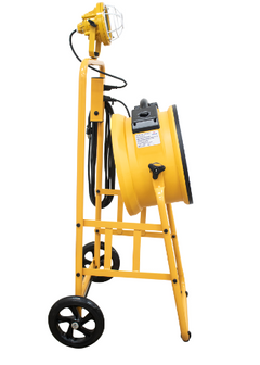 XPOWER FA-300K6 warehouse/dock cooling fan kit, L-30 LED spotlight, and 300T mobile trolley