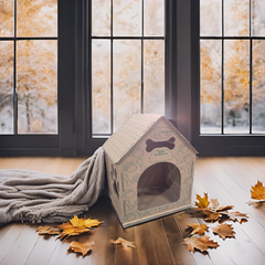 Cardboard Large Dog House,Dog House Indoor, Modern Crate Alternative, Sustainable Shelter for Large Dogs, Easy Assembly Dog House (No Plush Bed Included).