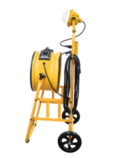 XPOWER FA-300K6 warehouse/dock cooling fan kit, L-30 LED spotlight, and 300T mobile trolley