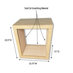 2-in-1 Cat Scratcher End Table – Modern Side Table with Sisal Pad, Light Wood