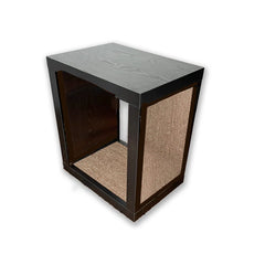 2-in-1 Cat Scratcher End Table – Modern Wood Side Table with Customizable Sisal Scratching Pad – Versatile Furniture for Cats and Home Decor Dark Wood