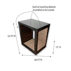 2-in-1 Cat Scratcher End Table – Modern Wood Side Table with Customizable Sisal Scratching Pad – Versatile Furniture for Cats and Home Decor Dark Wood