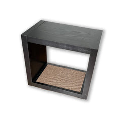 2-in-1 Cat Scratcher End Table – Modern Wood Side Table with Customizable Sisal Scratching Pad – Versatile Furniture for Cats and Home Decor Dark Wood
