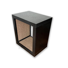2-in-1 Cat Scratcher End Table – Modern Wood Side Table with Customizable Sisal Scratching Pad – Versatile Furniture for Cats and Home Decor Dark Wood