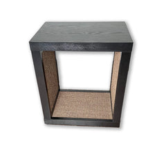 2-in-1 Cat Scratcher End Table – Modern Wood Side Table with Customizable Sisal Scratching Pad – Versatile Furniture for Cats and Home Decor Dark Wood