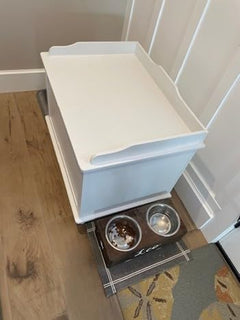 Designer Catbox Cat Litter Box Enclosure, Hidden, Dog-Proof Pet Furniture with Cover, Elegant, Covered, Odor Contained for Large Cats, Cat Litter Box Furniture with Lid, White, Jumbo Sized