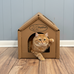 Medium  Corrugated Cardboard Cat House, Cozy Hideaway Scratching Playhouse