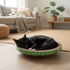Round Cat Scratcher – Sturdy, Natural Cardboard, Safe for Claws, Protects Furniture, Supports Active Play and Long naps.