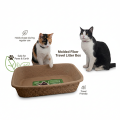 Disposable Molded Pulp Cat Litter Box 5 Pack | Travel Friendly Tray