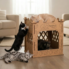 Cardboard Cat Castle – Double Layer Scratch House, Hideaway Playhouse