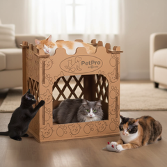 Cardboard Cat Castle – Double Layer Scratch House, Hideaway Playhouse