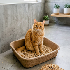 Disposable Molded Pulp Cat Litter Box 5 Pack | Travel Friendly Tray