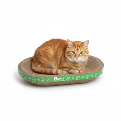 Oval Cardboard Cat Scratcher Bed Set | Modern Cat Furniture Lounge