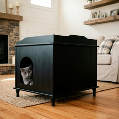 Designer Catbox Cat Litter Box Enclosure, Hidden, Dog-Proof Pet Furniture with Cover, Elegant, Covered, Odor Contained for Large Cats, Cat Litter Box Furniture with Lid