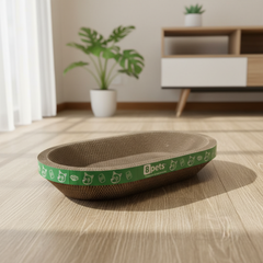 Oval Cardboard Cat Scratcher Bed Set | Modern Cat Furniture Lounge