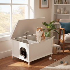 Designer Catbox Cat Litter Box Enclosure, Hidden, Dog-Proof Pet Furniture with Cover, Elegant, Covered, Odor Contained for Large Cats, Cat Litter Box Furniture with Lid