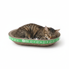 Oval Cardboard Cat Scratcher Bed Set | Modern Cat Furniture Lounge