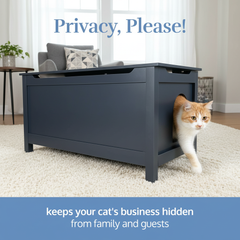 Parker Designer Catbox Cat Litter Box Enclosure, Hidden, Dog-Proof Pet Furniture with Cover, Elegant, Covered, Odor Contained for Large Cats, Litter Box Furniture with Lid, Cat Litter Boxes, Charcoal Black.