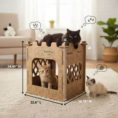 Cardboard Cat Castle – Double Layer Scratch House, Hideaway Playhouse