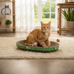Oval Cardboard Cat Scratcher Bed Set | Modern Cat Furniture Lounge