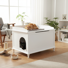 Designer Catbox Cat Litter Box Enclosure, Hidden, Dog-Proof Pet Furniture with Cover, Elegant, Covered, Odor Contained for Large Cats, Cat Litter Box Furniture with Lid