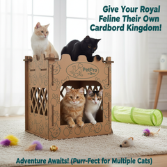 Cardboard Cat Castle – Double Layer Scratch House, Hideaway Playhouse