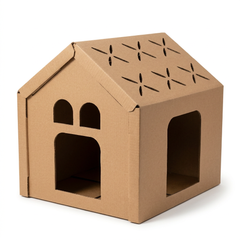 Cardboard Cat House – Small, Cozy Hideaway & Scratching Playhouse
