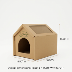 Cardboard Cat House – Medium, Cozy Hideaway & Scratching Playhouse