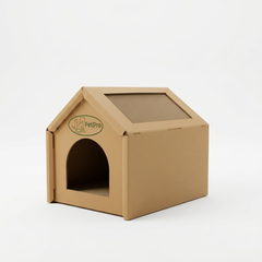Cardboard Cat House – Medium, Cozy Hideaway & Scratching Playhouse
