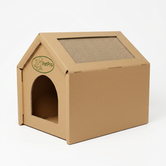 Cardboard Cat House – Medium, Cozy Hideaway & Scratching Playhouse