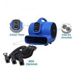 XPOWER X-800TF+MDK Multi Cage Dryer Hose Kit w/ Timer & Filters