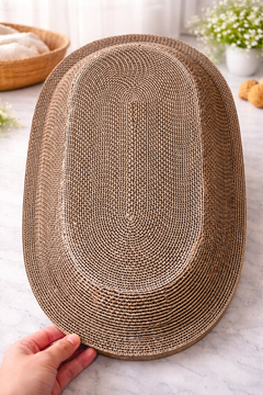 Oval Cardboard Cat Scratcher Bed Set | Modern Cat Furniture Lounge