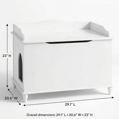 Designer Cat Litter Cabinet – Concealed Litter & Dog-Proof, White Standard