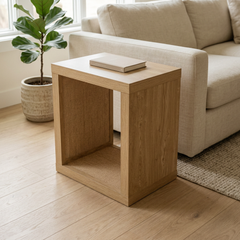 2-in-1 Cat Scratcher End Table – Modern Side Table with Sisal Pad, Light Wood