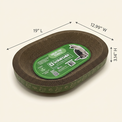 Oval Cat Scratcher Bed – Cardboard Lounge for Indoor Cats
