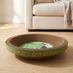 Round Cat Scratcher – Natural Cardboard, Protects Furniture & Supports Active Play