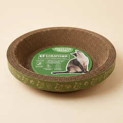 Round Cat Scratcher – Natural Cardboard, Protects Furniture & Supports Active Play