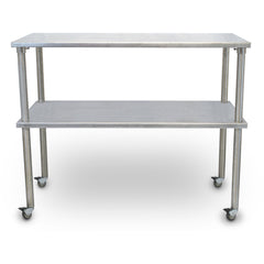 Groomer's Best Stainless Steel Veterinary Mobile Utility Table with Shelf