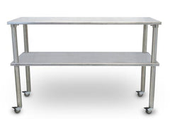 Groomer's Best Stainless Steel Veterinary Mobile Utility Table with Shelf